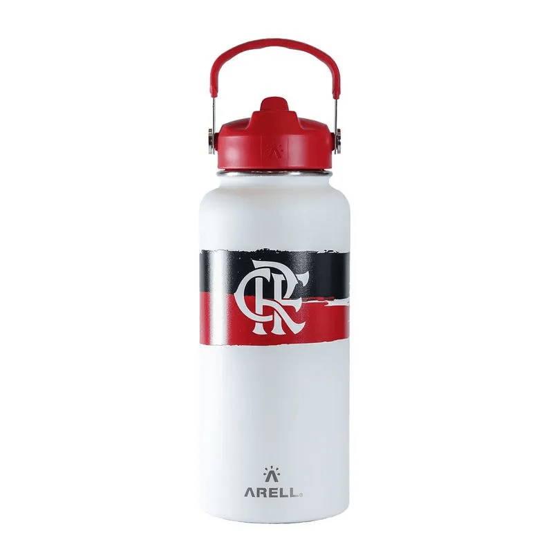 Garrafa Térmica Vácuo Straw Flask Arell 946ml Flamengo White Listras