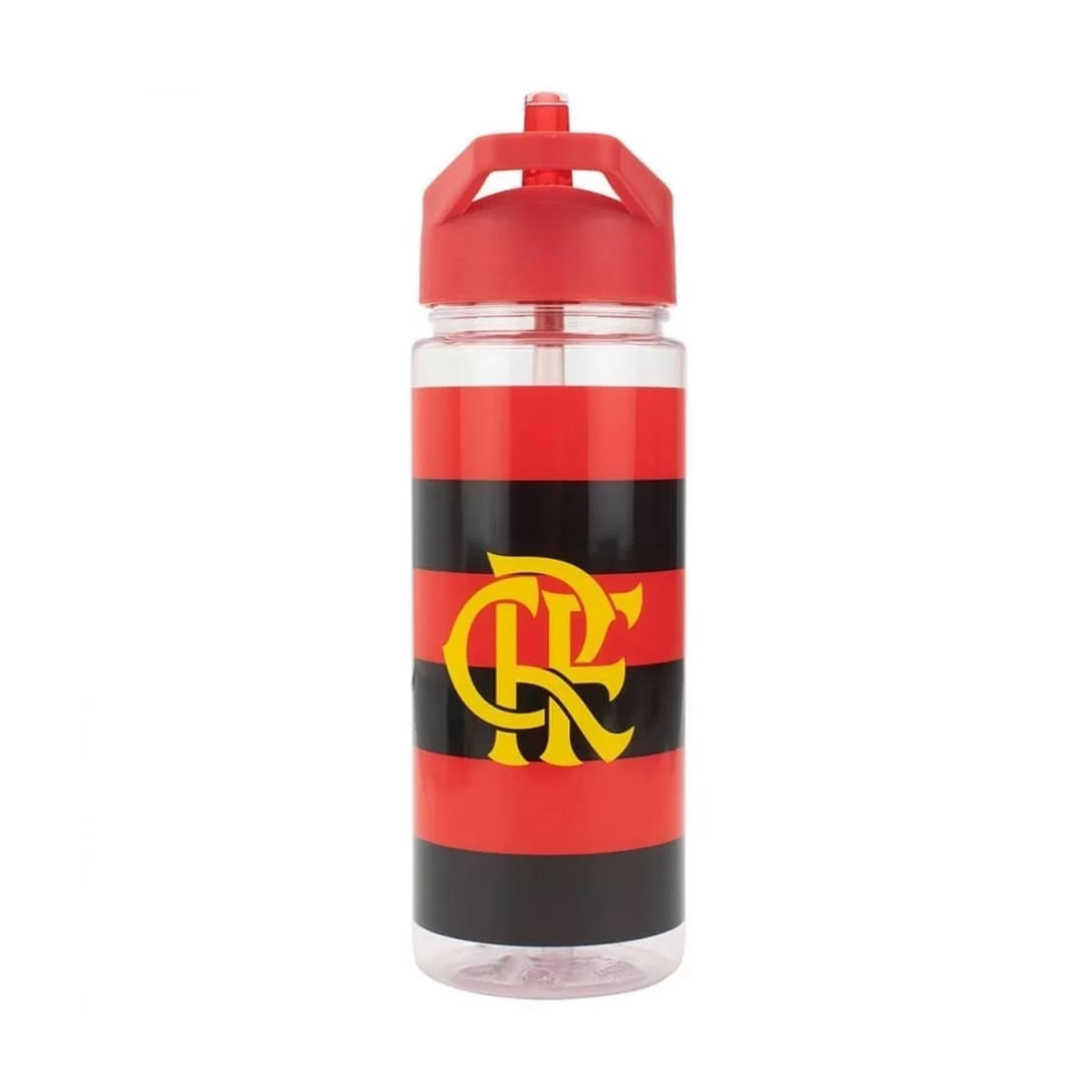 Garrafa Flamengo Plástico 450ml Com Mochila Tipo saco