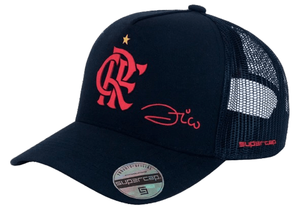 Boné Flamengo Aba Curva CRF Silk 3D Zico Super Cap