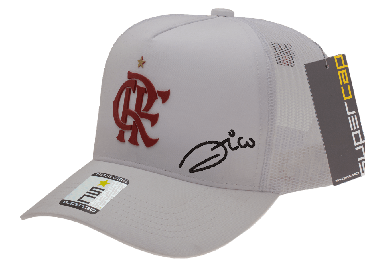 Boné Flamengo CRF Silk 3D Zico Branco Super Cap