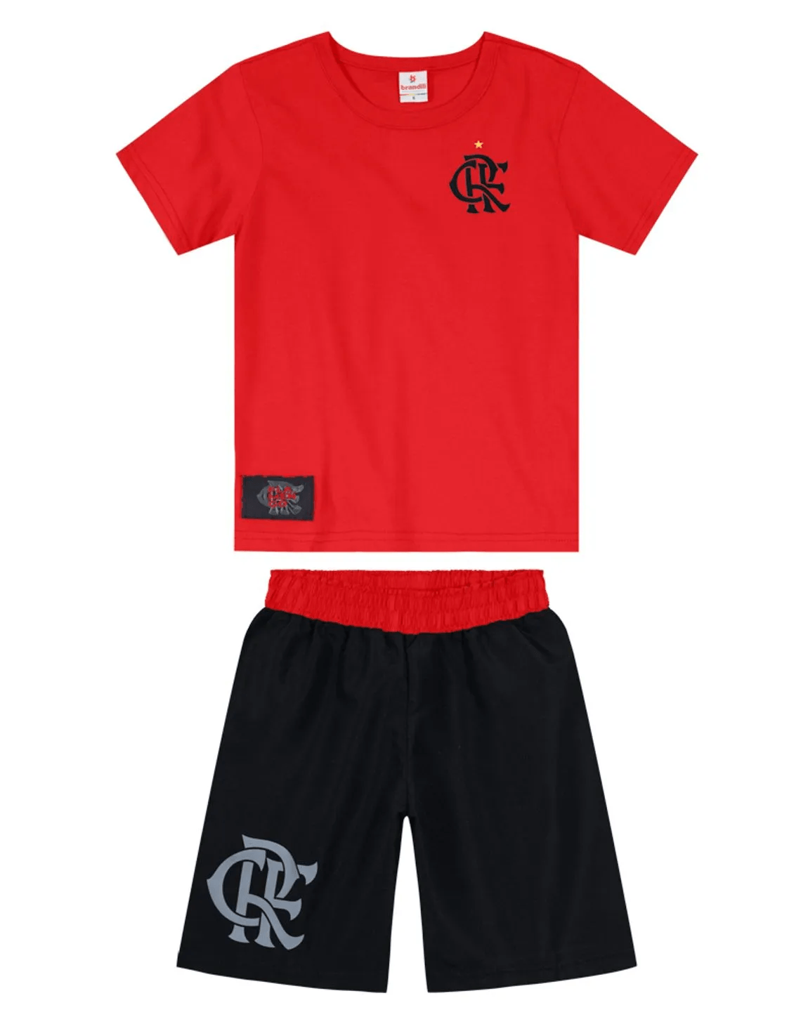 Conjunto Flamengo Infantil Vermelho/Preto Brandili
