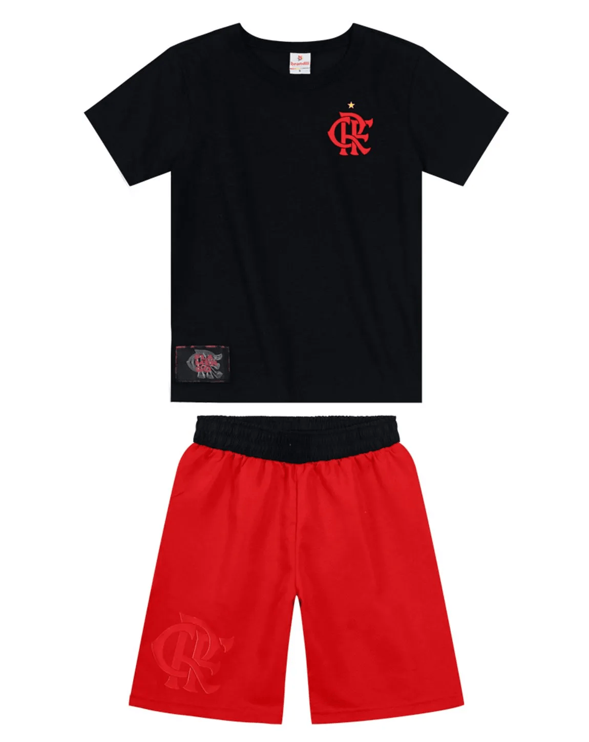 Conjunto Flamengo Infantil Preto/Vermelho Brandili
