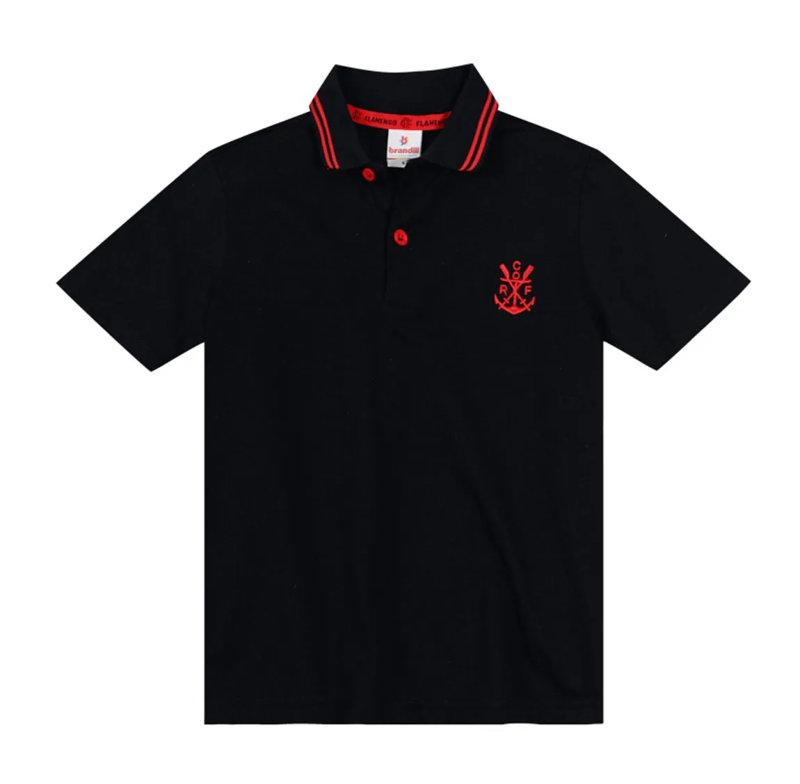 Polo Flamengo Infantil Preta Brandili