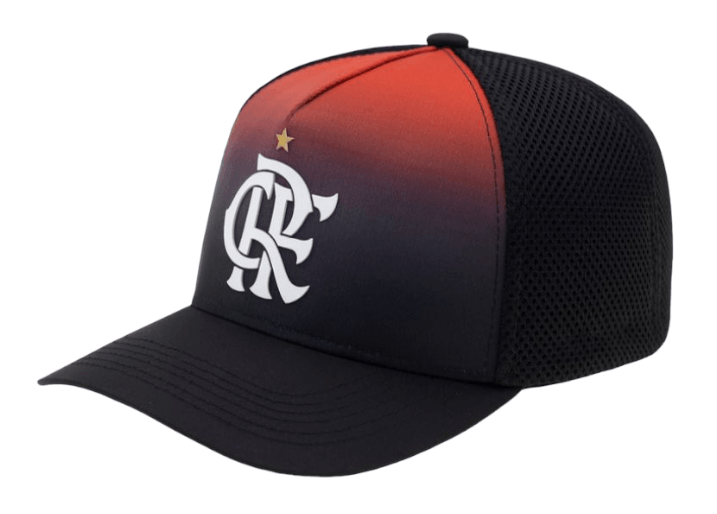 Boné Flamengo Aba Curva CRF Degradê Preto Super Cap