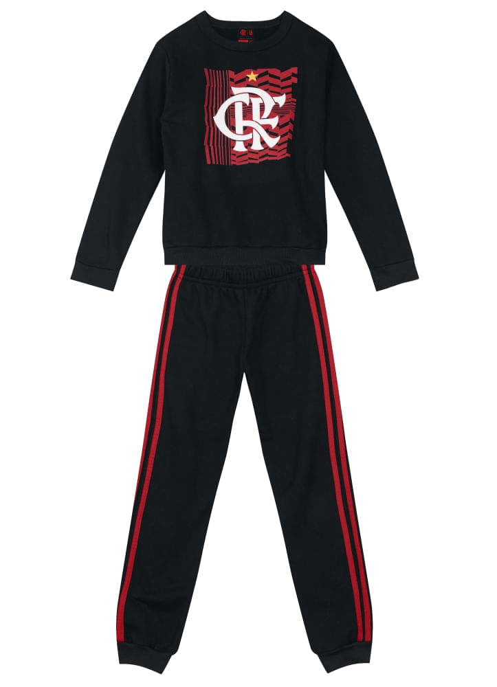 Conjunto Flamengo Infantil Blusão e Calça Jogger Brandili