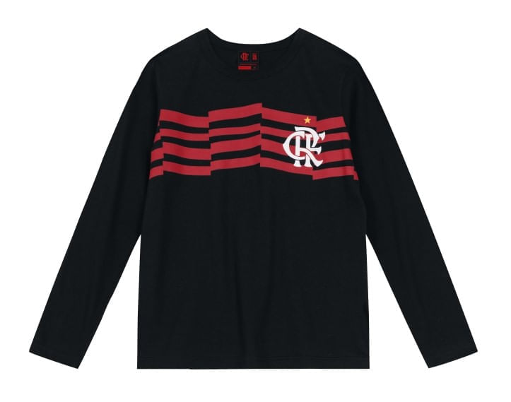 Camisa Flamengo M/L Juvenil Preta Brandili
