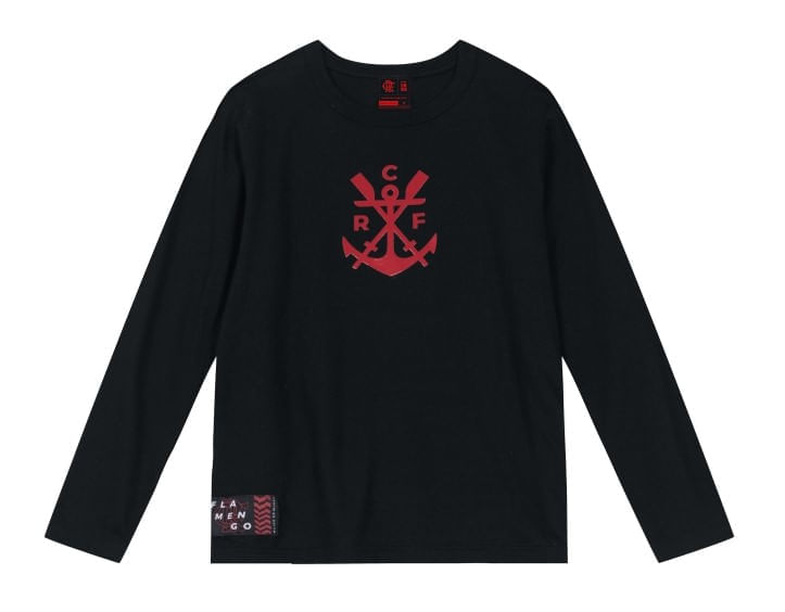 Camisa Flamengo M/L Infantil Remo Preta Brandili