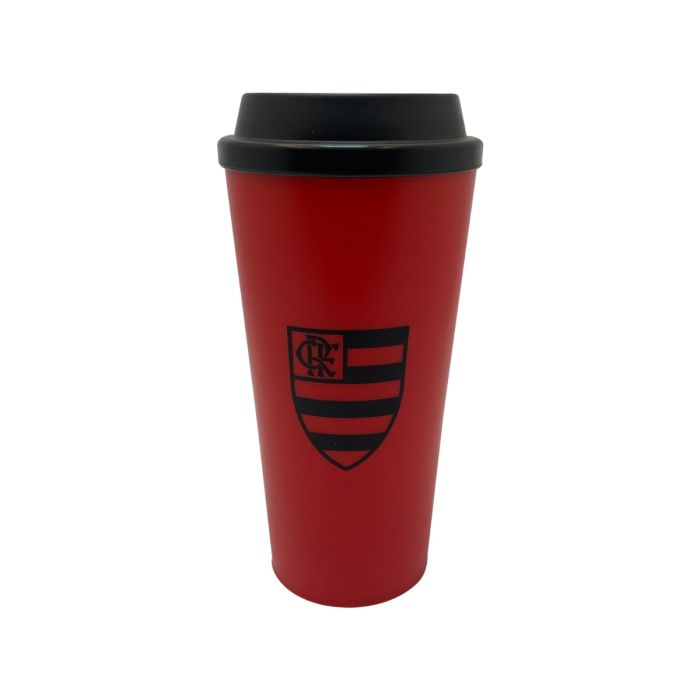 Copo Flamengo Café com Tampa Escudo 550ml