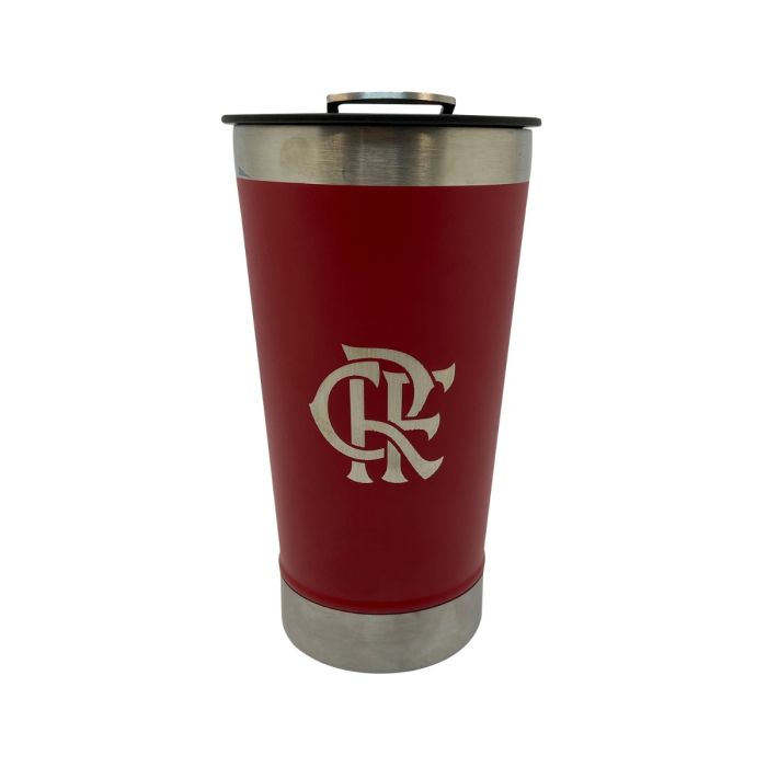 Copo Térmico Flamengo Vermelho com Abridor