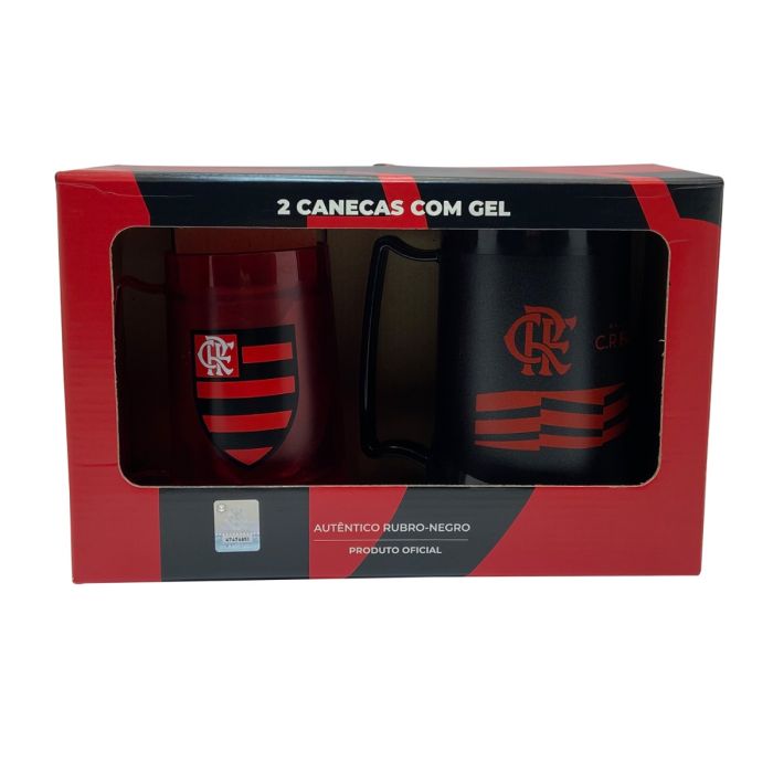 Kit Canecas Gel Flamengo 300ml e 400ml