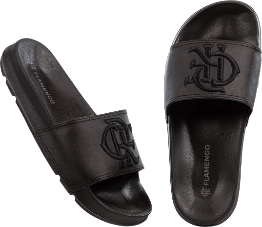 Chinelo Slide Flamengo - Preto com Detalhes Tonalizados