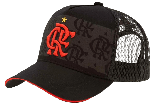 Boné Flamengo Escudo Faixa Frontal Zico Preto Super Cap