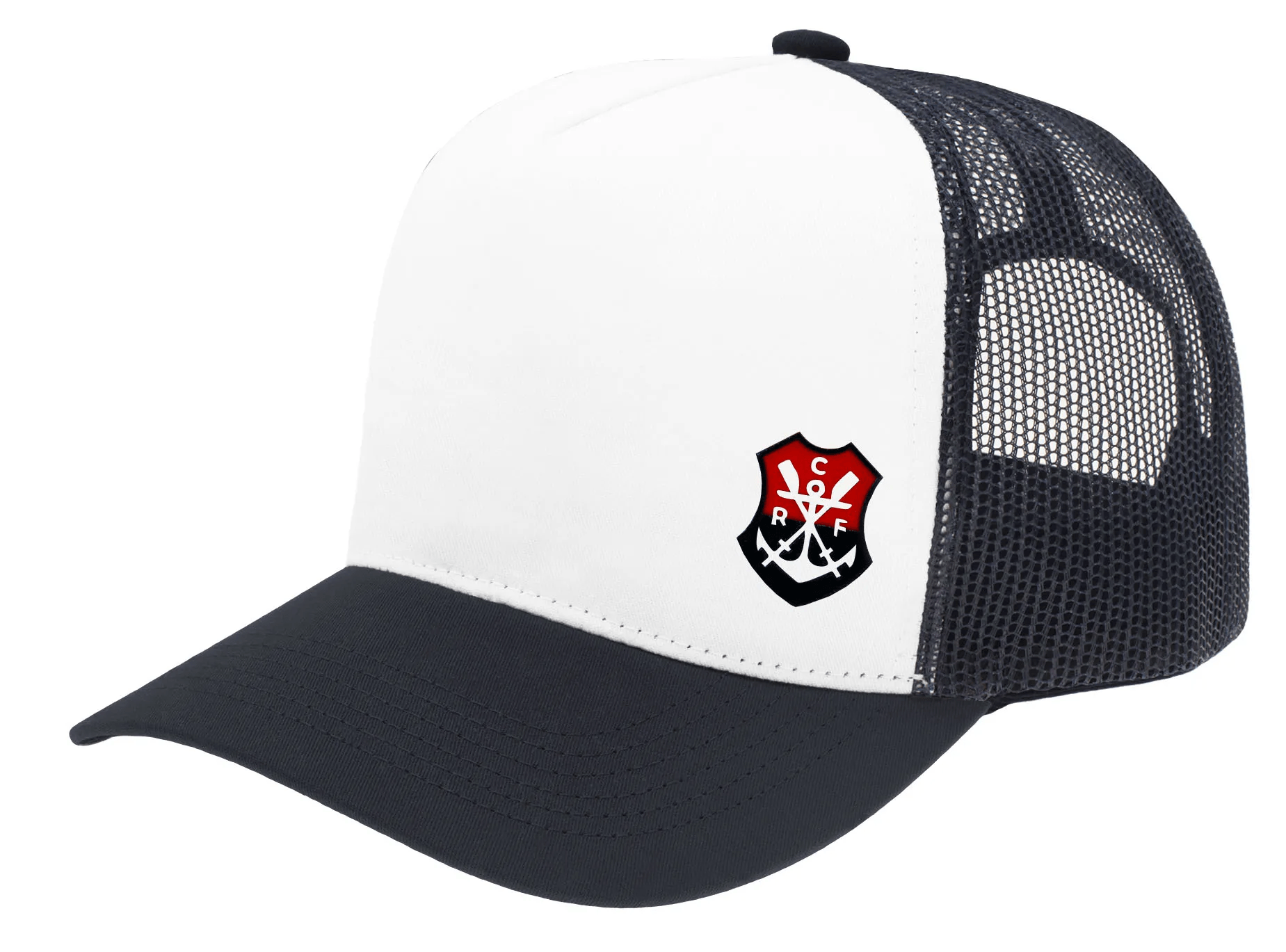 Boné Flamengo Aba Curva Silk Frontal Remo - Branco/Preto