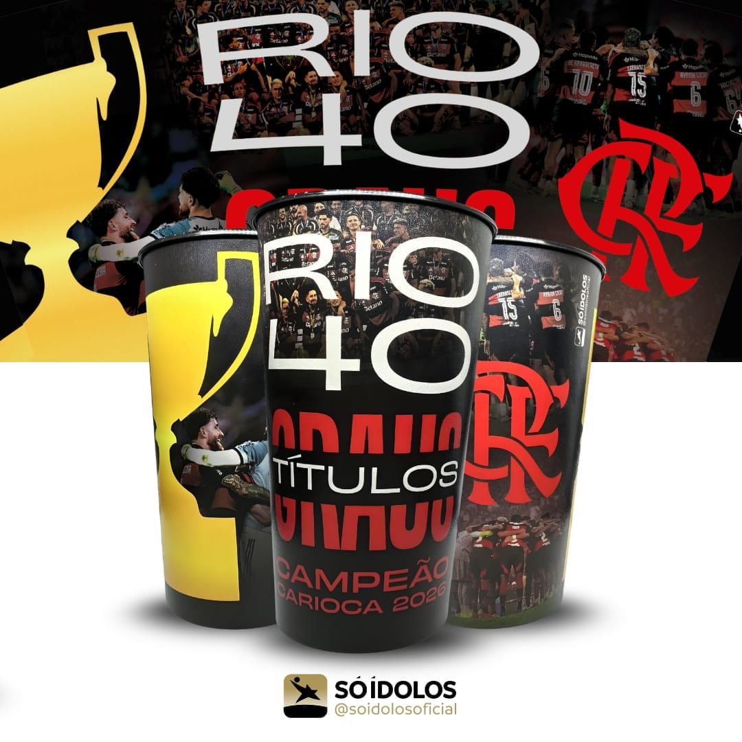 Copo Flamengo Rio 40° - 40x Campeão Carioca - Só Ídolos