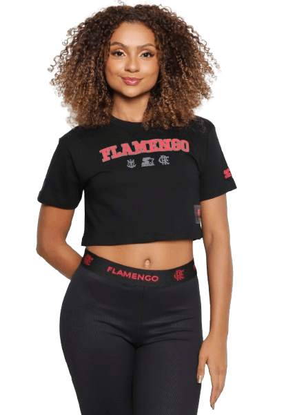 Cropped Flamengo Lettering Preto Starter