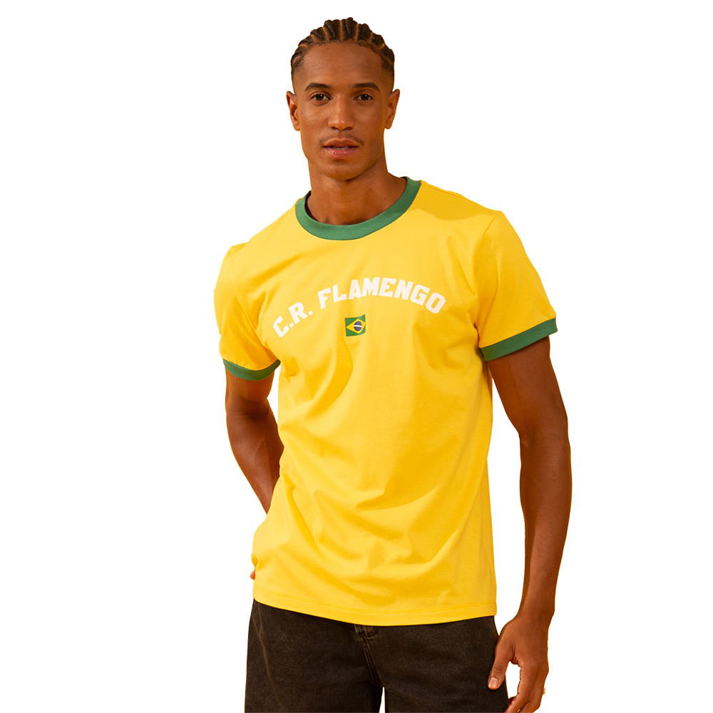 Camisa Flamengo Flor Amarela Braziline