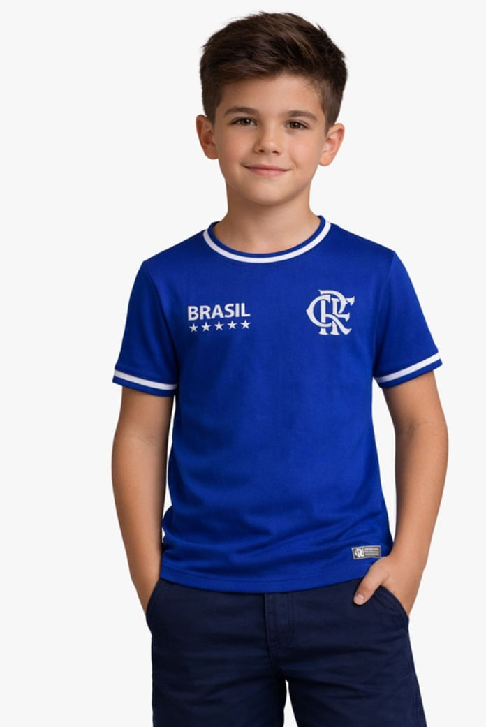 Camisa Flamengo Infantil CRF Brasil Azul Coimbra
